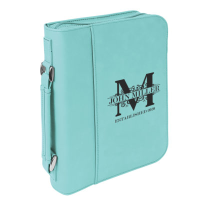personalized laser engraved faux leather bible cover with handle and zipper