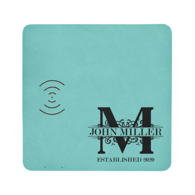 Personalized Royal Monogram Leatherette Wireless Charging Pad
