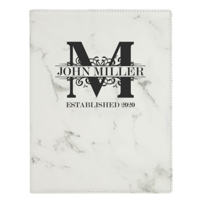 personalized faux leather mini notepad with pen