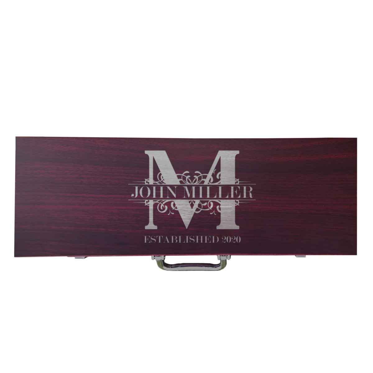 Personalized Royal Monogram 3-Piece Rosewood BBQ Tool Set - Image 4