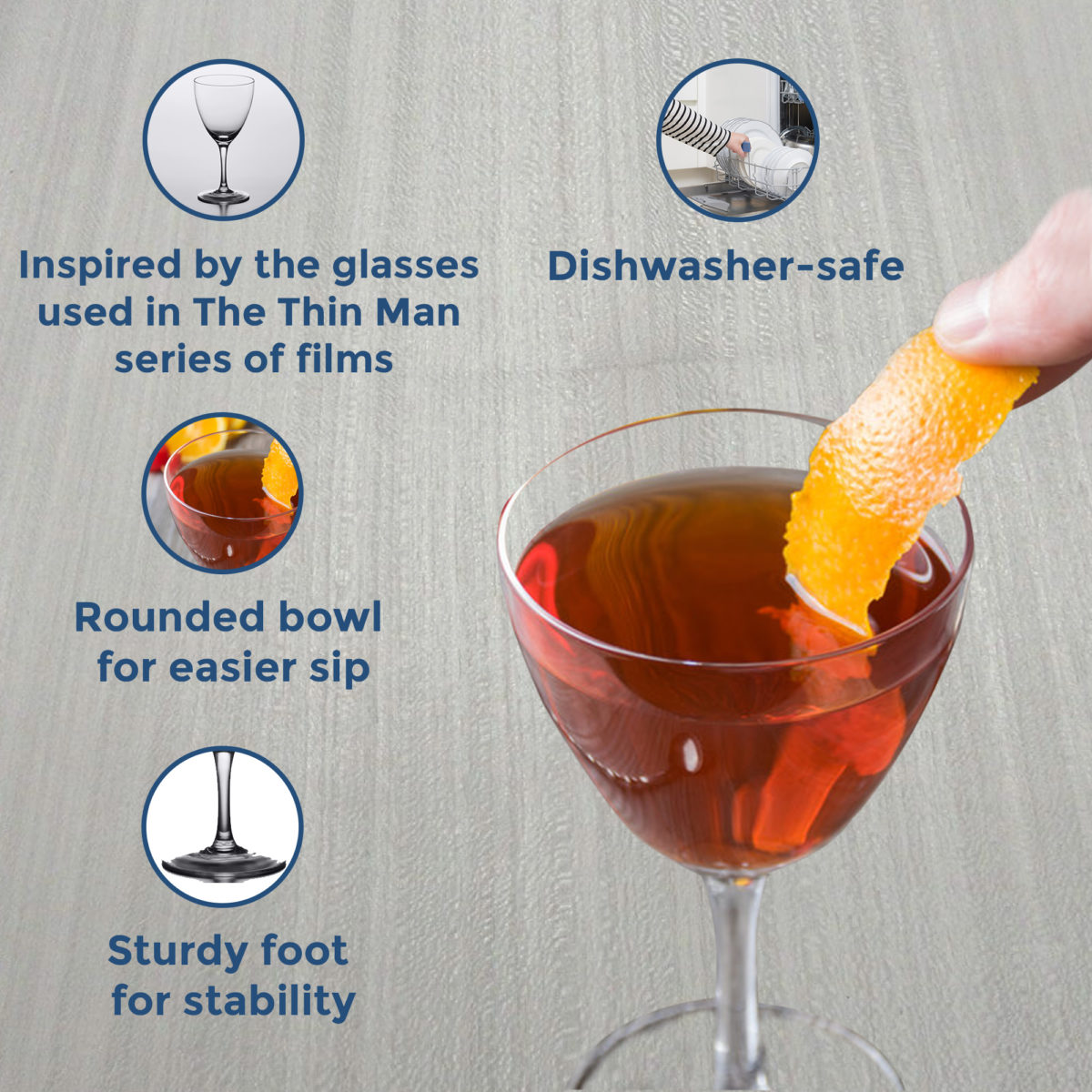 Personalized Monogram 7oz. Vintage Nick and Nora Martini Glass - Image 3