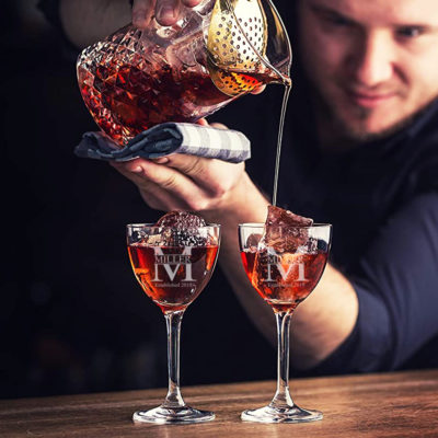 Personalized Monogram 7oz. Vintage Nick and Nora Martini Glass