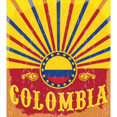 Colombia Vintage Poster Acrylic Print