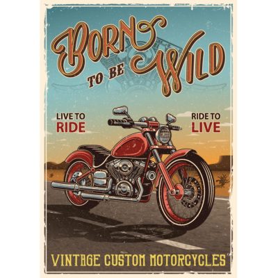 Vintage Motorcycle Poster Acrylic Print