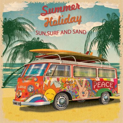 Retro Beach Bus Poster Acrylic Print