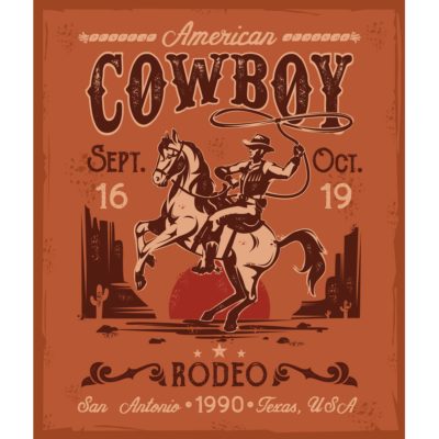 Cowboy on Horse Vintage Poster Acrylic Print