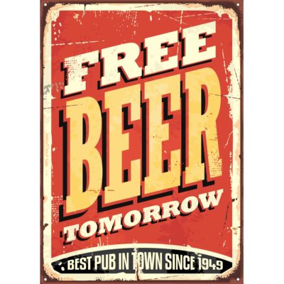 Free Beer Vintage Poster Acrylic Print