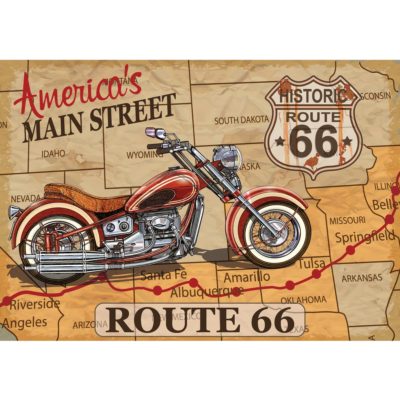 Route 66 Motorcycle Vintage Poster Acrylic Print