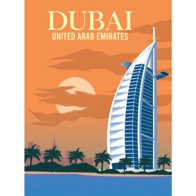 Dubai Vintage Poster Acrylic Print