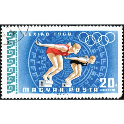 1968 Olympic Divers Stamp Acrylic Print