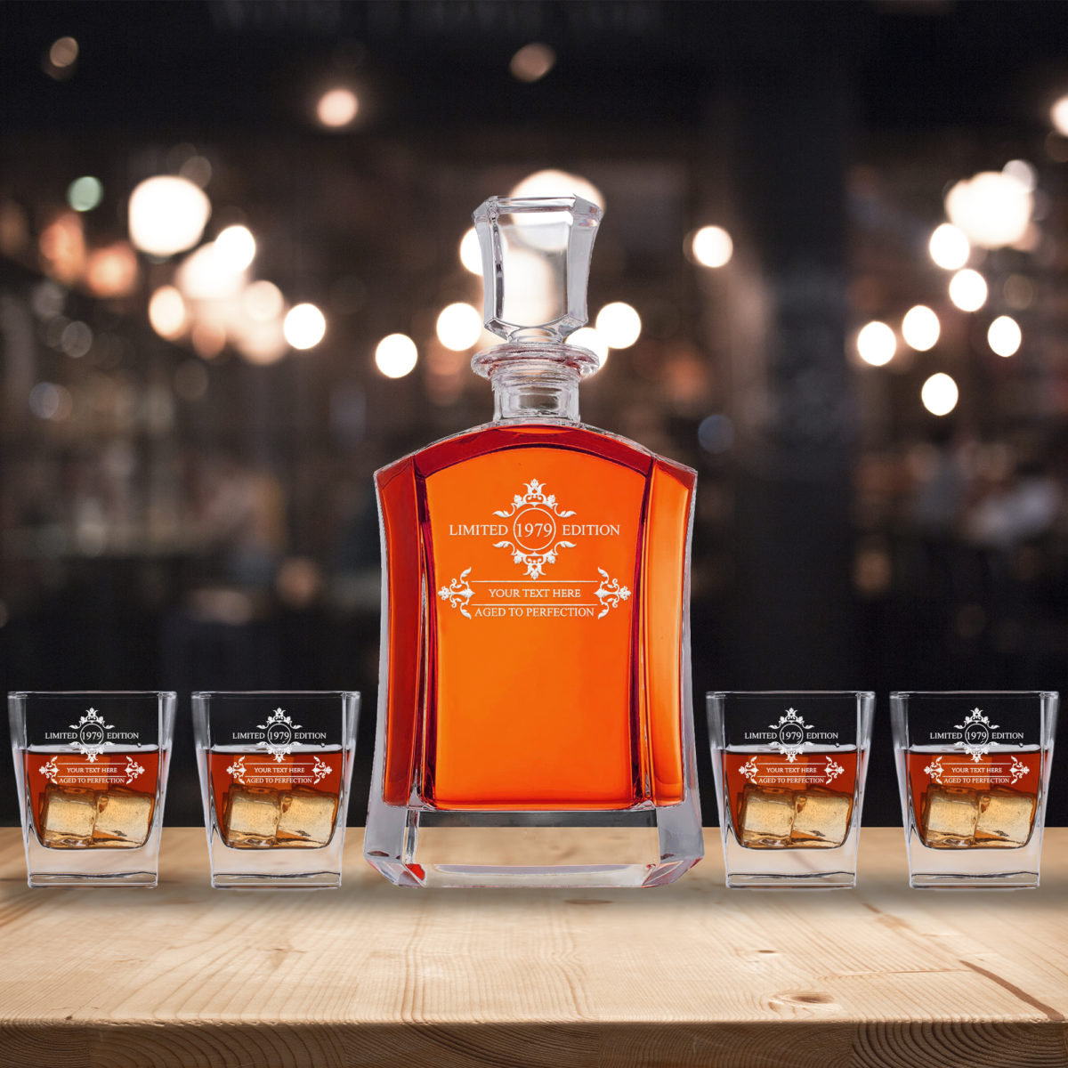 Limited Edition Shaped Personalized Decanter Set - Image 3