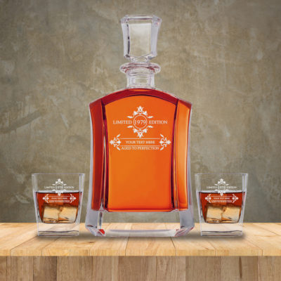 Limited Edition Shaped Personalized Decanter Set