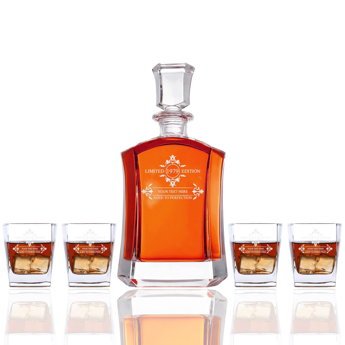 Limited Edition Shaped Personalized Decanter Set - Image 4
