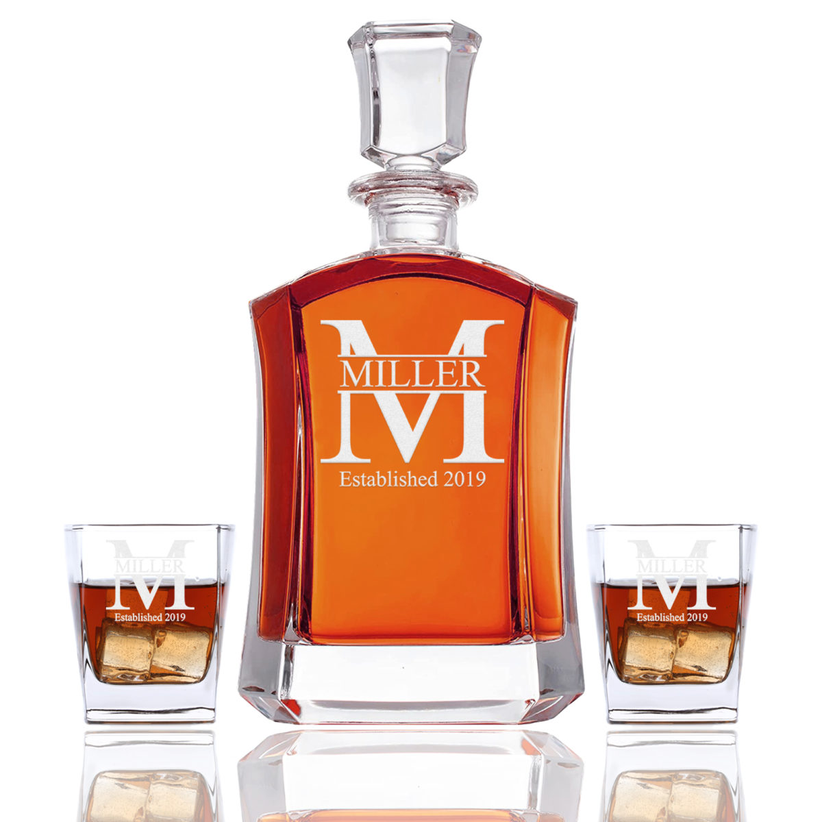 Miller Shaped Personalized Decanter Set - Image 4