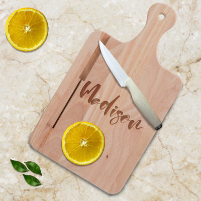 Personalized Charcuterie Cutting Board w/ Knife Slot and Handle