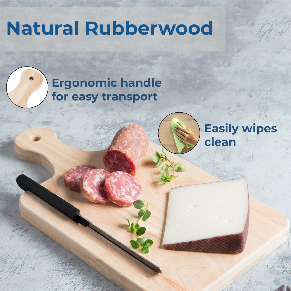 Personalized Monogram Charcuterie Cutting Board w/ Knife Slot and Handle - Image 4