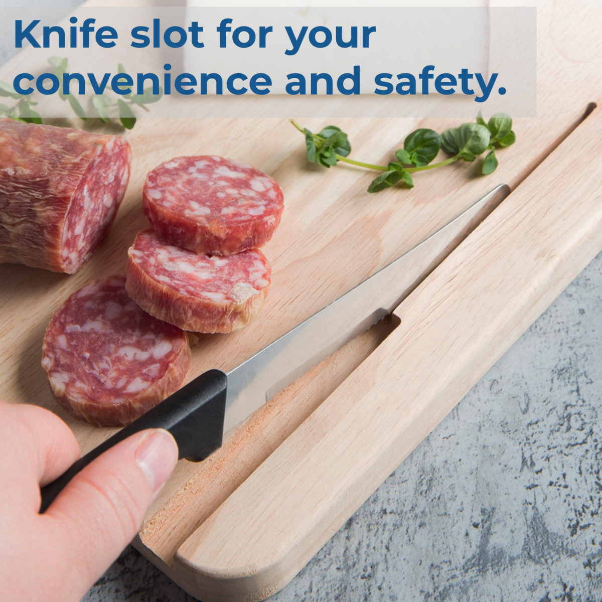 Personalized Monogram Charcuterie Cutting Board w/ Knife Slot and Handle - Image 2