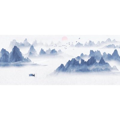 Chinese Blue Mountain Landscape Acrylic Print