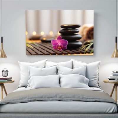 Orchid Flowers and Massage Stones Acrylic Print